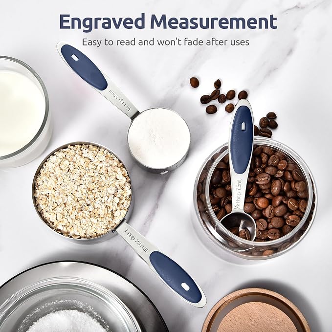 U-Taste Measuring Cups and Spoons: Food Grade 18/8 Stainless Steel Metal - Image 7