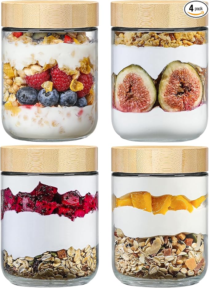 NETANY 4-pack 16oz Glass jars by NETANY