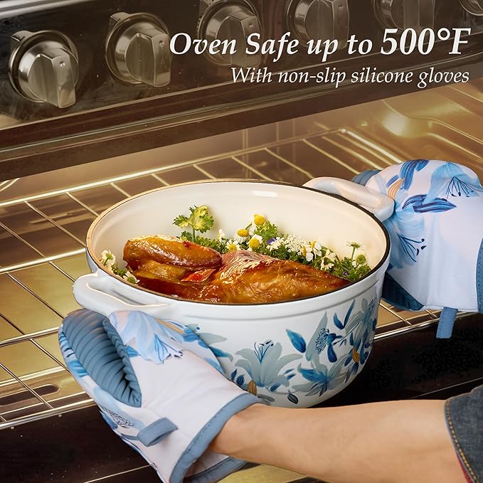 CAROTE 5 QT Cast Iron Dutch Oven Pot - Image 4