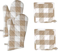 Native Fab Buffalo Plaid Check Oven Mitts and Pot Holders Set of 4, 100% Cotton by NativeFab