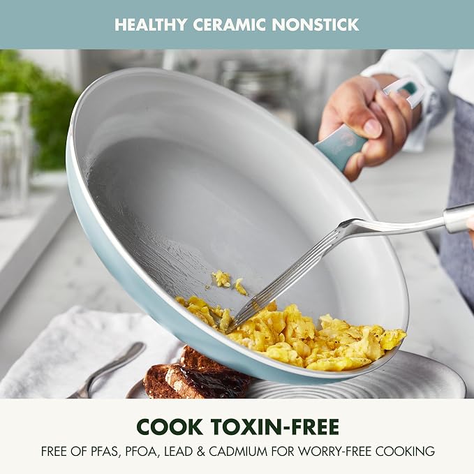 GreenPan Dover 12” Frying Pan Skillet, Non-Toxic PFAS-Free Ceramic Nonstick - Image 2