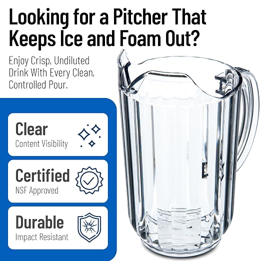 Carlisle FoodService Products 553807 Plastic Pitcher, 48 Ounces - Image 3