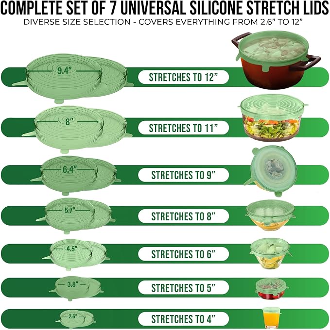 Reusable Silicone Stretch Lids for Food Storage in Fridge - Image 2