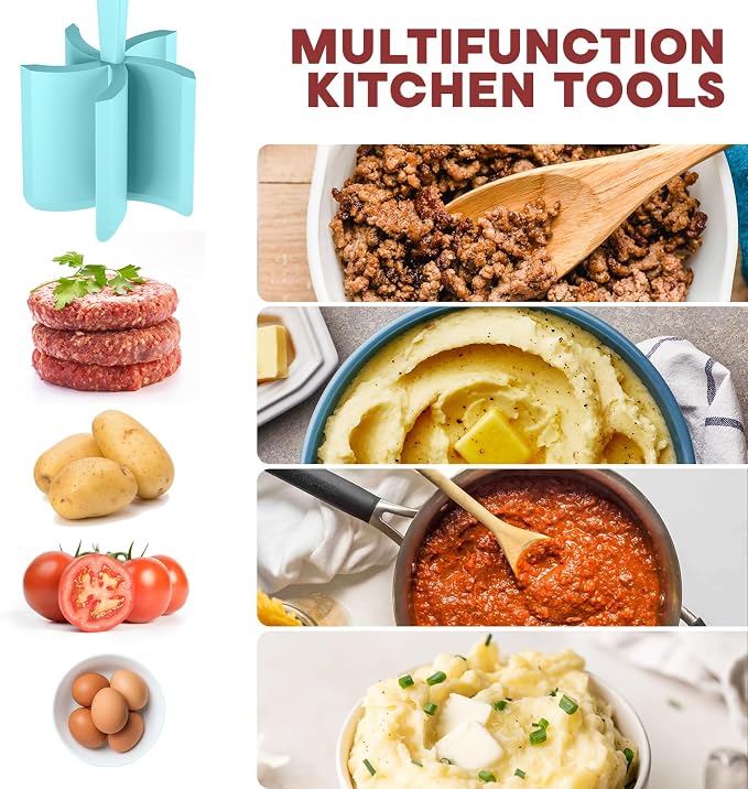 Meat Chopper, Upgrade Hamburger Smasher, Premium Heat Resistant Meat Masher - Image 3