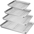 P&P CHEF 16 + 12.5 + 10.4 + 9 Inch Baking Sheet and Rack Set, Oven & Dishwasher by PPCHEF