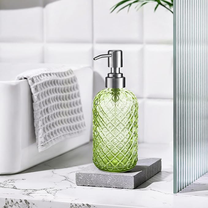 14 Oz Refillable Glass Soap Dispenser - Image 5