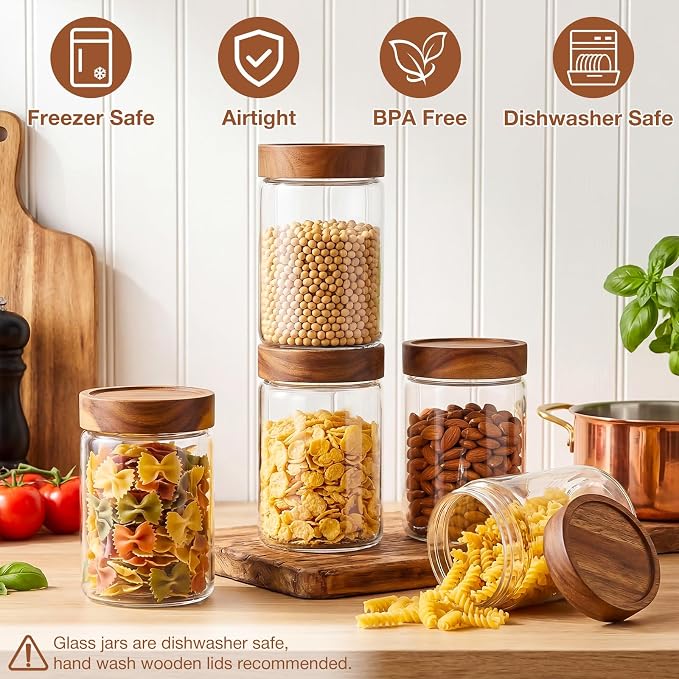 CONNOO 28oz Glass Storage Jars - Image 5