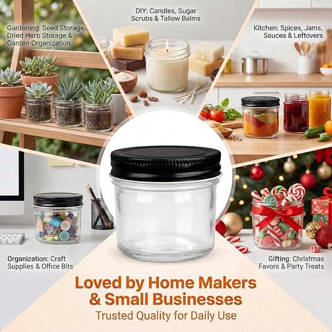 QAPPDA 40 Packs 4oz Glass Mini Mason Jars - Image 5