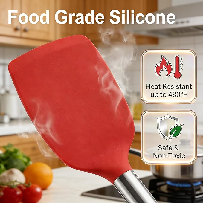 Vayvnt 4 PCS Silicone Kitchen Utensils, Large Cooking Utensils Set - Image 5