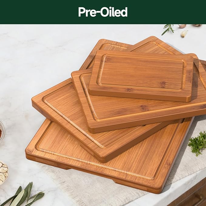 4-Piece Set Bamboo Cutting Board - Image 6