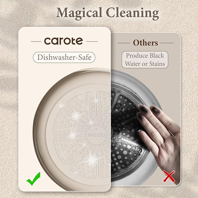 CAROTE Ceramic Cookware Set Nonstick, Non-Toxic & PFAS-Free, Dishwasher - Image 6