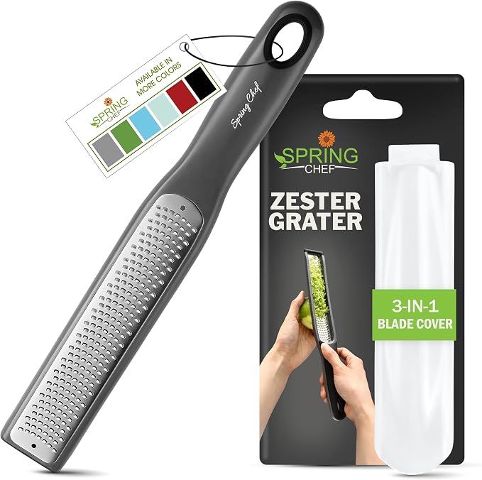 Spring Chef Premium Gray Lemon Zester Grater by SpringChef