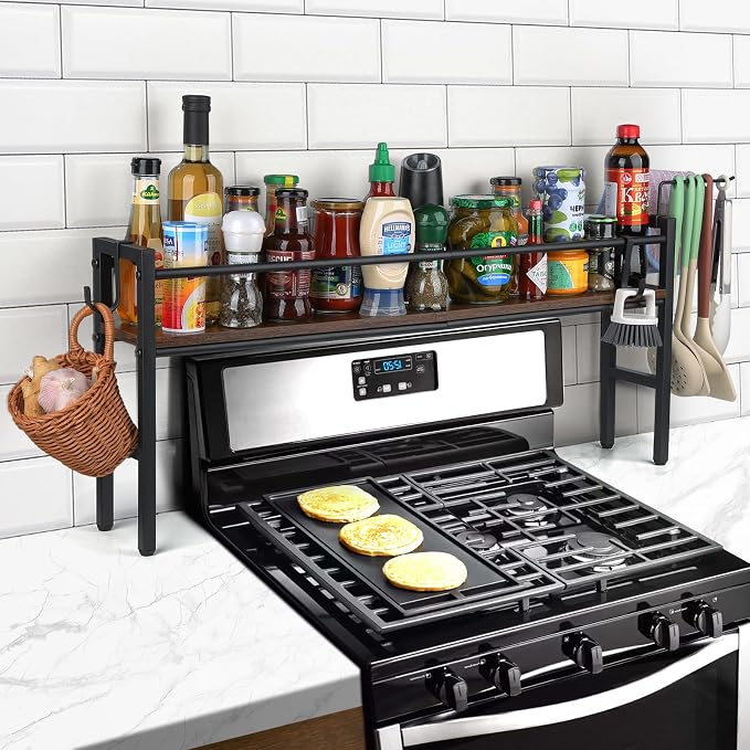 Meangood Spice Rack Shelf for Kitchen Stove, Over the Stove Shelf by Meangood