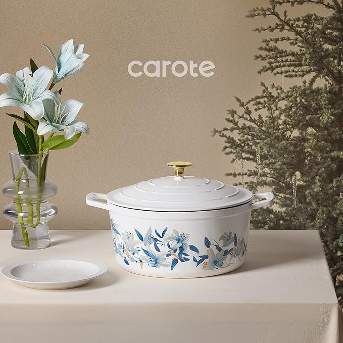 CAROTE 7QT Cast Iron Dutch Oven Pot - Image 8
