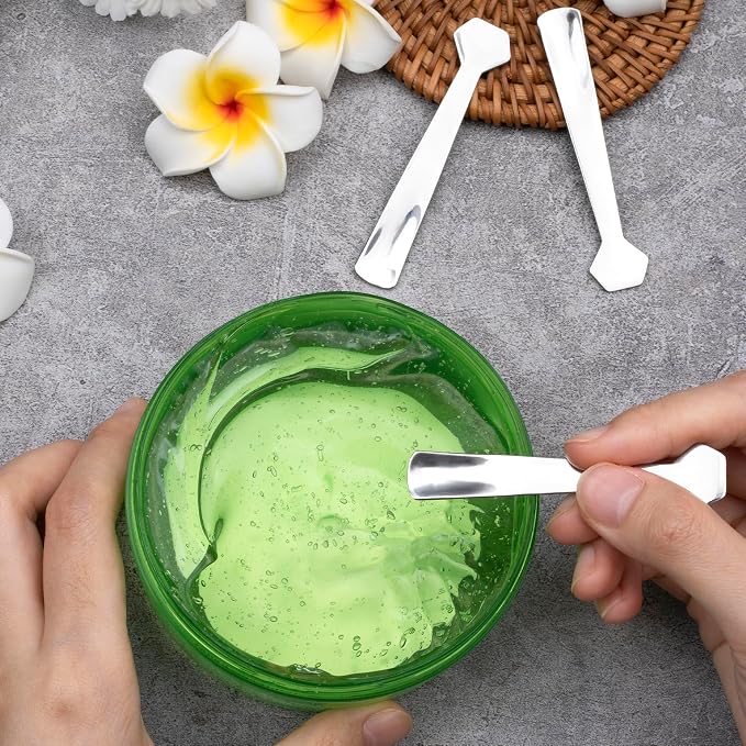 Pndeyo 3pcs Mini Stainless Steel Makeup Spatula, Reusable Cosmetic Cream - Image 7