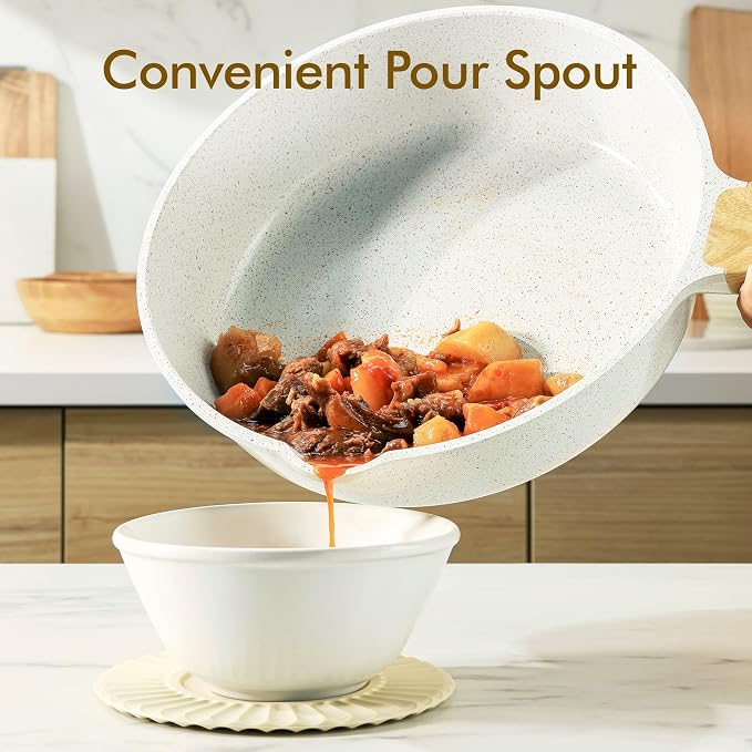 SENSARTE Nonstick Ceramic Cookware Set, 13-Piece Non-toxic Pots and Pans Set - Image 8