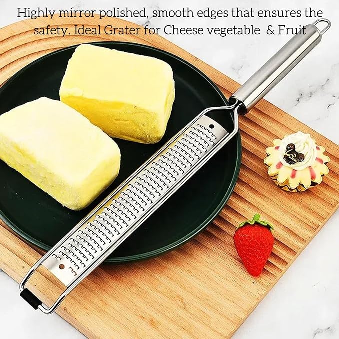 13.5 inch Lemon Zester, 304 Stainless Steel Cheese Grater, Kitchen Tool Metal - Image 3