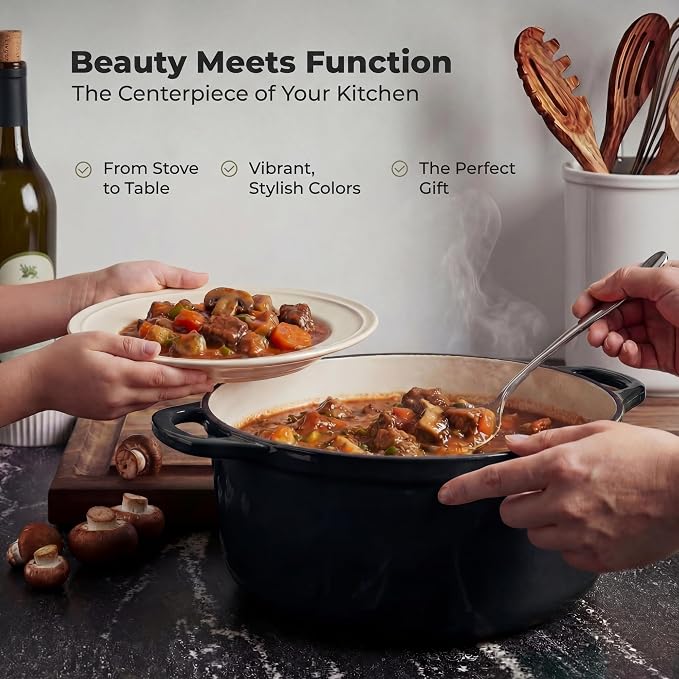 Zulay Kitchen 5 Quart Enameled Cast Iron Dutch Oven Pot - Image 6
