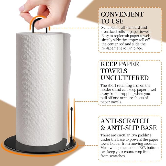 30Pack Paper Towel Holder, Bulk Black Paper Towel Holder Stand Countertop - Image 3