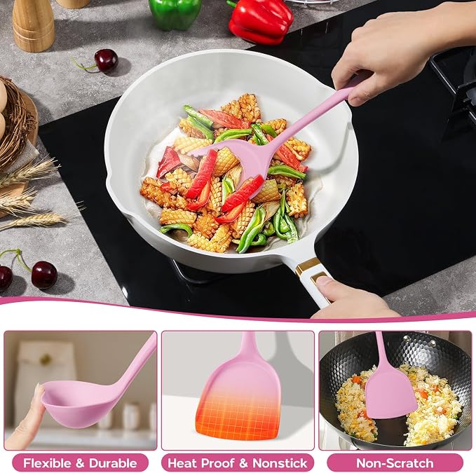 Onader Silicone Cooking Utensils Set, 10 Pieces Kitchen Utensils Set - Image 4