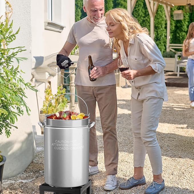 ROVSUN 44-Quart Stainless Steel Turkey Fryer & Seafood Boil Pot - Image 7
