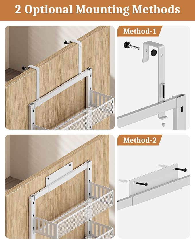 POKIPO Over the Door Pantry Organizer 8-Tier, Large Metal Door Spice Rack - Image 6