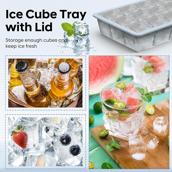Silicone Ice Cube Tray 3 Pack, HANCELANT Ice Cube Mold, Ice Trays - Image 2