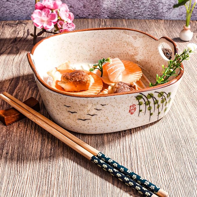 6.7" Japanese Ceramic Casserole Dish, Square Baking Pan - Image 2
