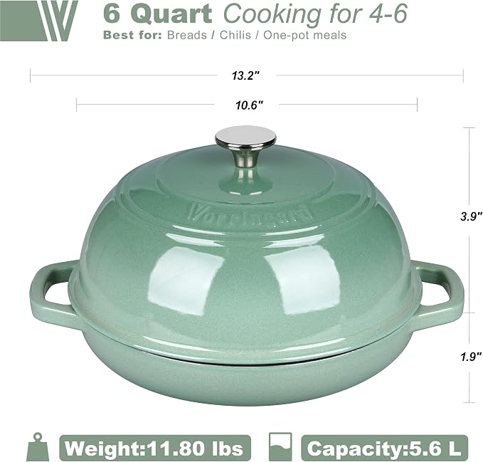 VORRINGARD Enameled Cast Iron Dutch Oven Pot - Image 2