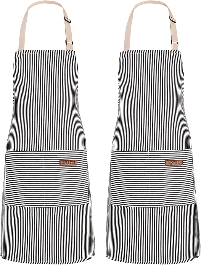 2Pack Adjustable Kitchen Apron for Women Men by ZAIORD