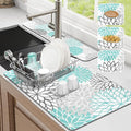 Findosom 2PCS 12" x 20" Dish Drying Mat & 24" x 5.5" Sink Splash Guard by Findosom