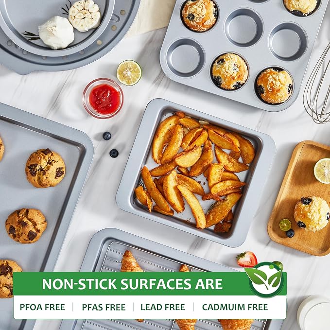HONGBAKE Bakeware Sets, Baking Pans Set, Nonstick Oven Pan - Image 5