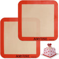 Silicone Baking Mats for 8 inch Square Cake Pan, Non-stick Reusable Cookie by AMYONE