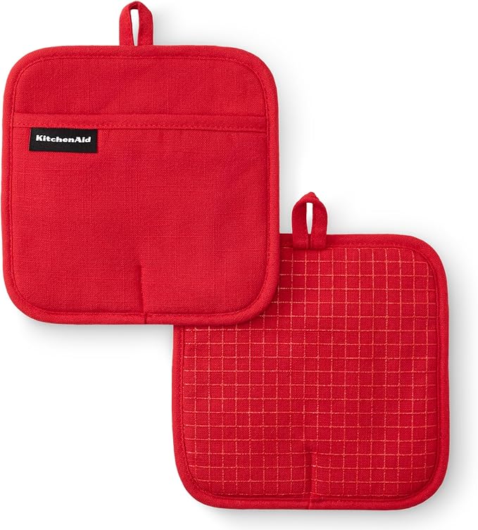 KITCHENAID Gourmet Series Gridlines Pot Holders 2-Pack Set, Heat Resistant up by KitchenAid