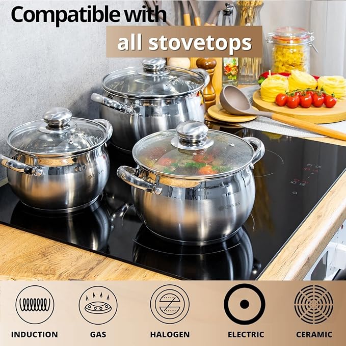 Daniks Classic 3 Quart Stainless Steel Stock Pot - Image 5
