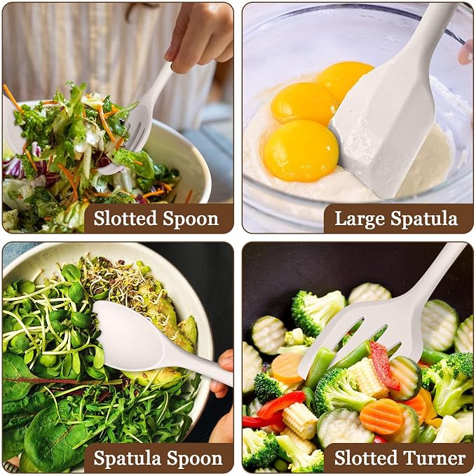 LIANYU 8Pcs Kitchen Cooking Utensils Set, Silicone Cooking Utensil Set - Image 5