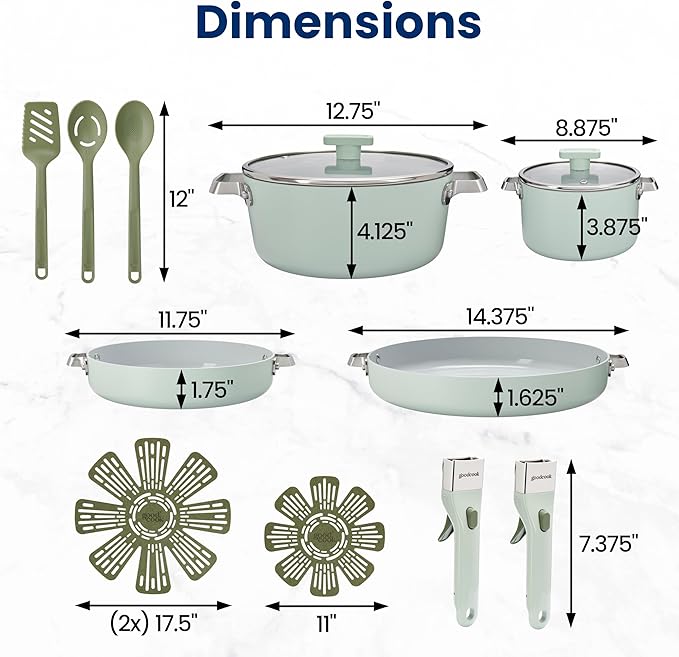 GoodCook Ceramic Cookware Set 14-Piece - Image 5