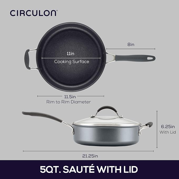 Circulon A1 Series with ScratchDefense Nonstick Induction Cookware, Large Saute - Image 3