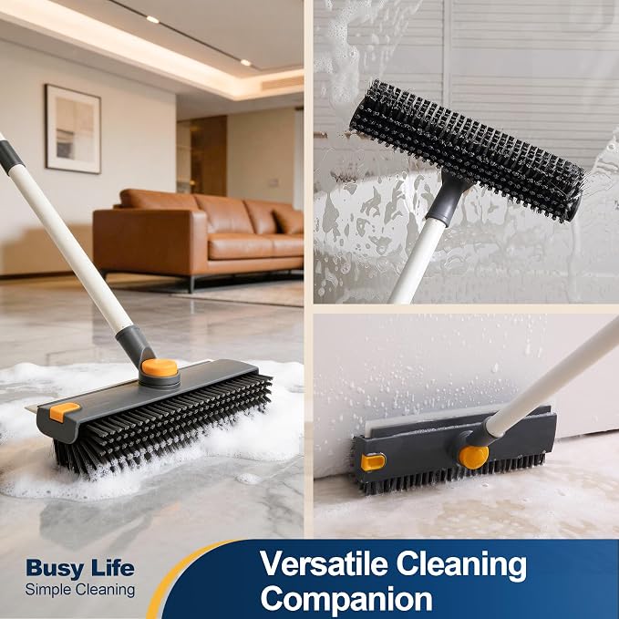 Yocada Floor Scrub Brush with Long Handle 3 in 1 Dual-Sided Stiff Bristle - Image 5
