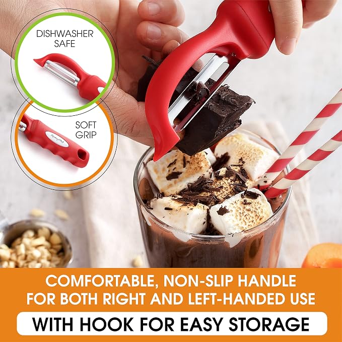 Spring Chef Professional Red Swivel Vegetable Peeler - Image 6