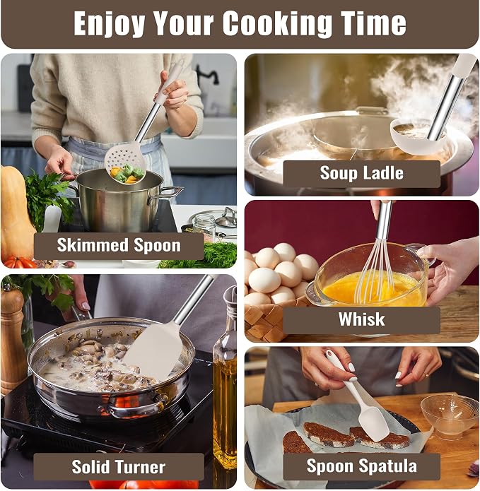 E-far 14 Pieces Silicone Cooking Utensils Set, Kitchen Utensils Set - Image 5