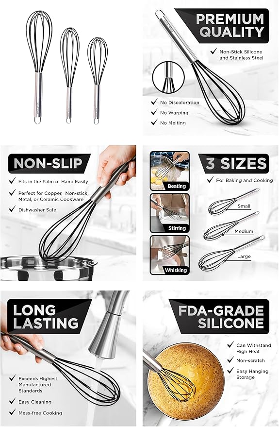 Silicone Whisk Set of 3 - Image 7