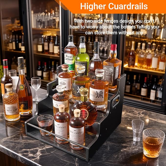 YQBRAO 4-Tier Liquor Bottle Display Shelf, Coffee Syrup Rack Organizer - Image 9
