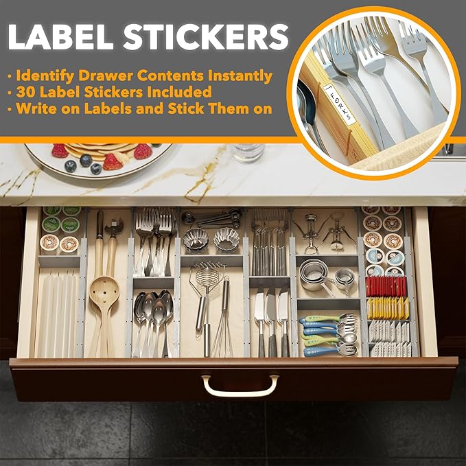 SpaceAid Bamboo Drawer Dividers - Image 3
