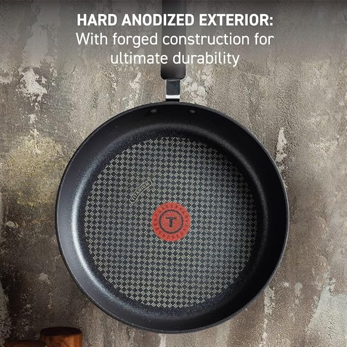 T-Fal Ultimate Hard Anodized Nonstick Fry Pan Set 3 Piece: 8, & 12 Inch - Image 2