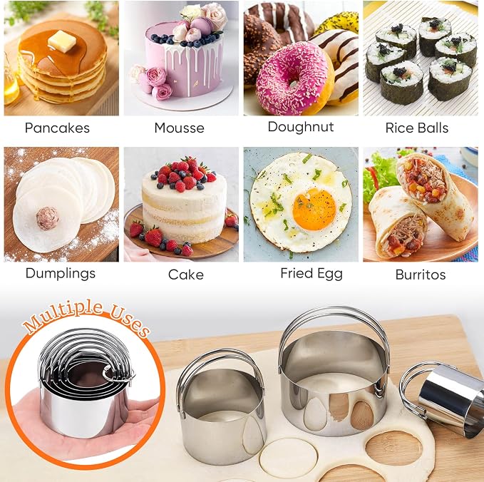 9PCS Stainless Steel Pastry Blender Set, 3 Cup Flour Sifter, Biscuit Cutter - Image 5