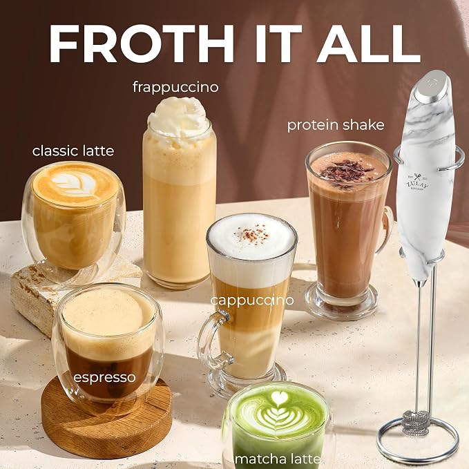 Zulay Kitchen Patented Tornado Triple Whisk Milk Frother - Image 5