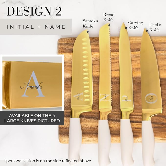 Personalized Gold Knife Set - Image 4