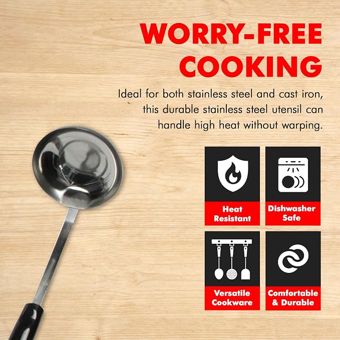 Chef Craft Select Cooking Ladle, 11.5 inch, Stainless Steel - Image 2