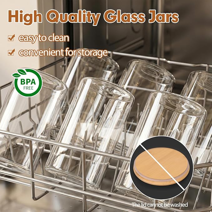 Moretoes 6 Pack 1qt Glass Storage Containers - Image 4